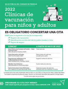 FCPH 2022 Immunization Clinic Flier in Spanish